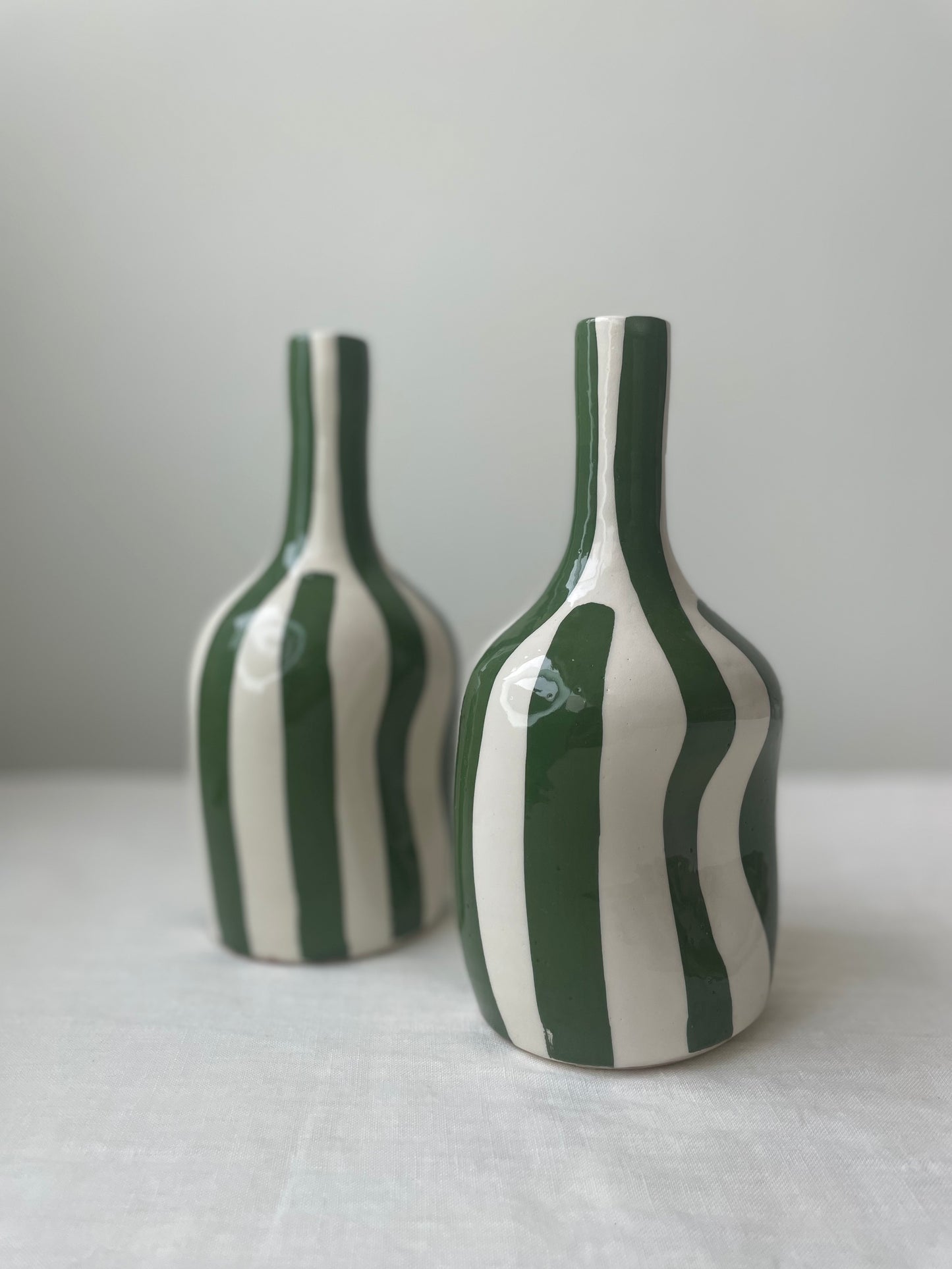 FASSI vase à rayures vertes