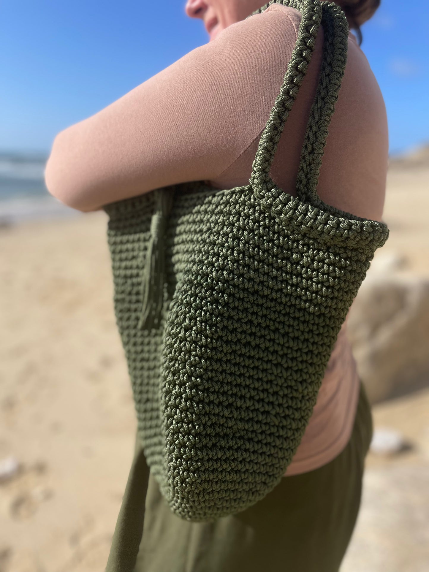SAFI cabas fil vert kaki